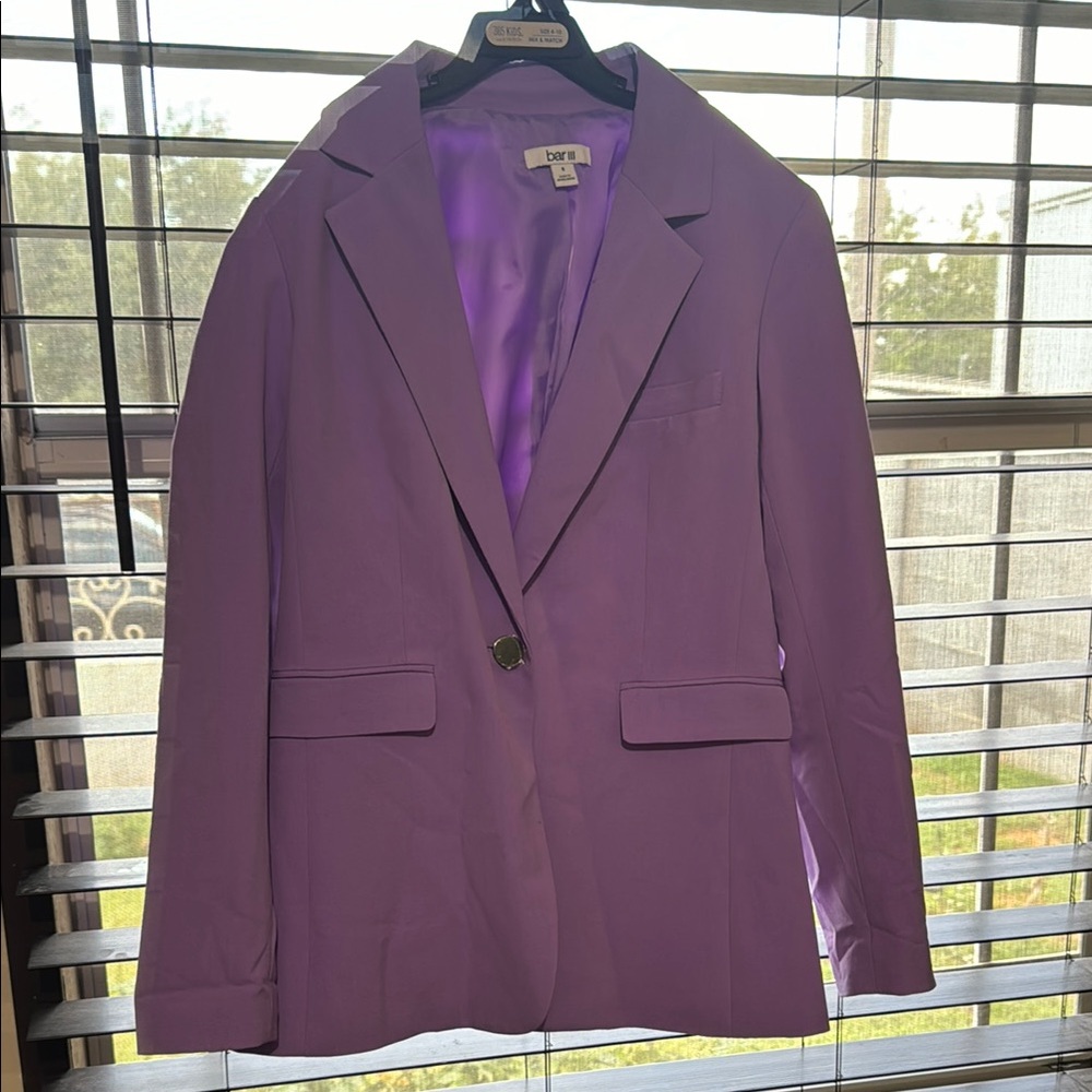 Bar III Purple Blazer Tailored Suit Jacket